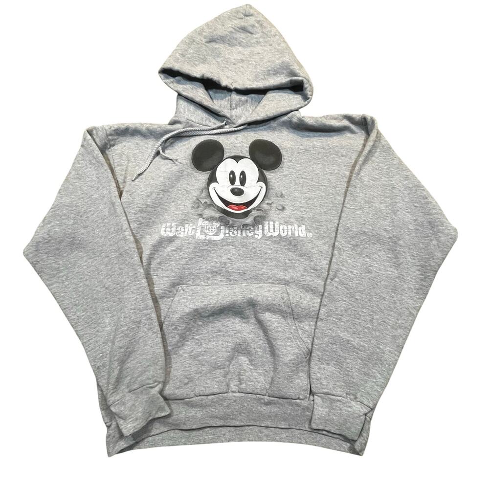 Disneyland Resorts Women M Mickey Mouse‎ Hoodie Gray Classic Pullover Sweatshirt